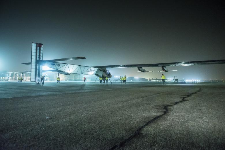 Launch of the attempt of the first round-the-world flight in a solar airplane