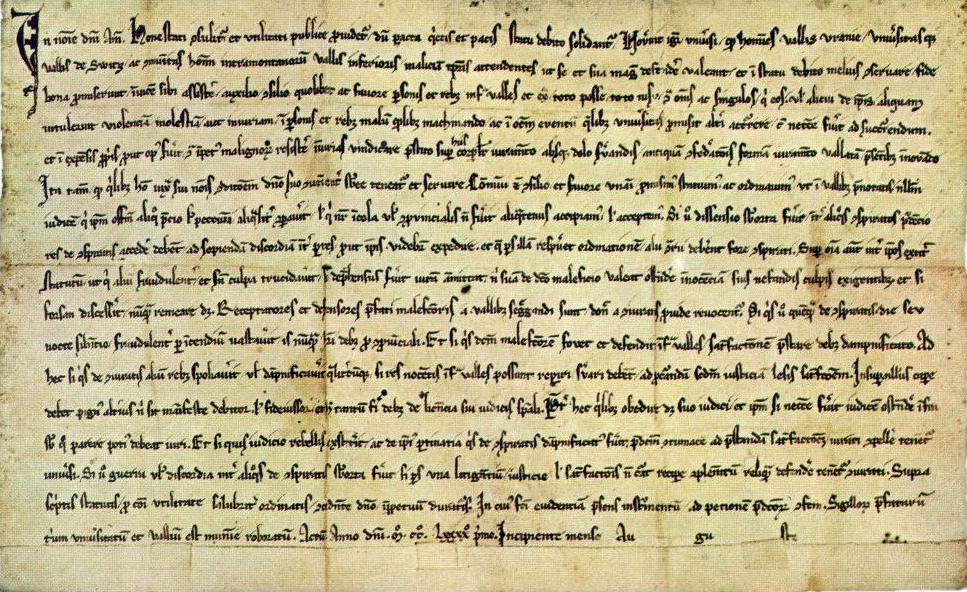 Le Pacte fédéral de 1291