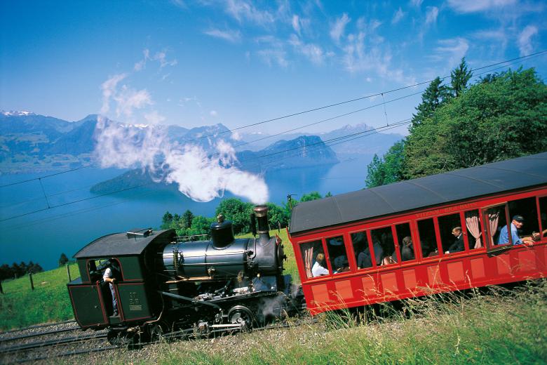Europe's first mountain railway: the cog railway from Vitznau to the Rigi Photo © Rigi Bahnen AG 