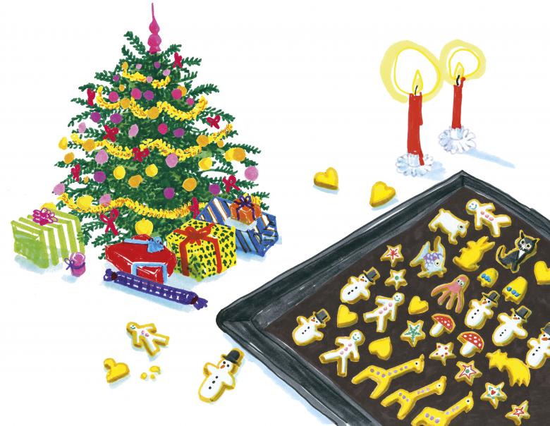 Christmas tree and cookies