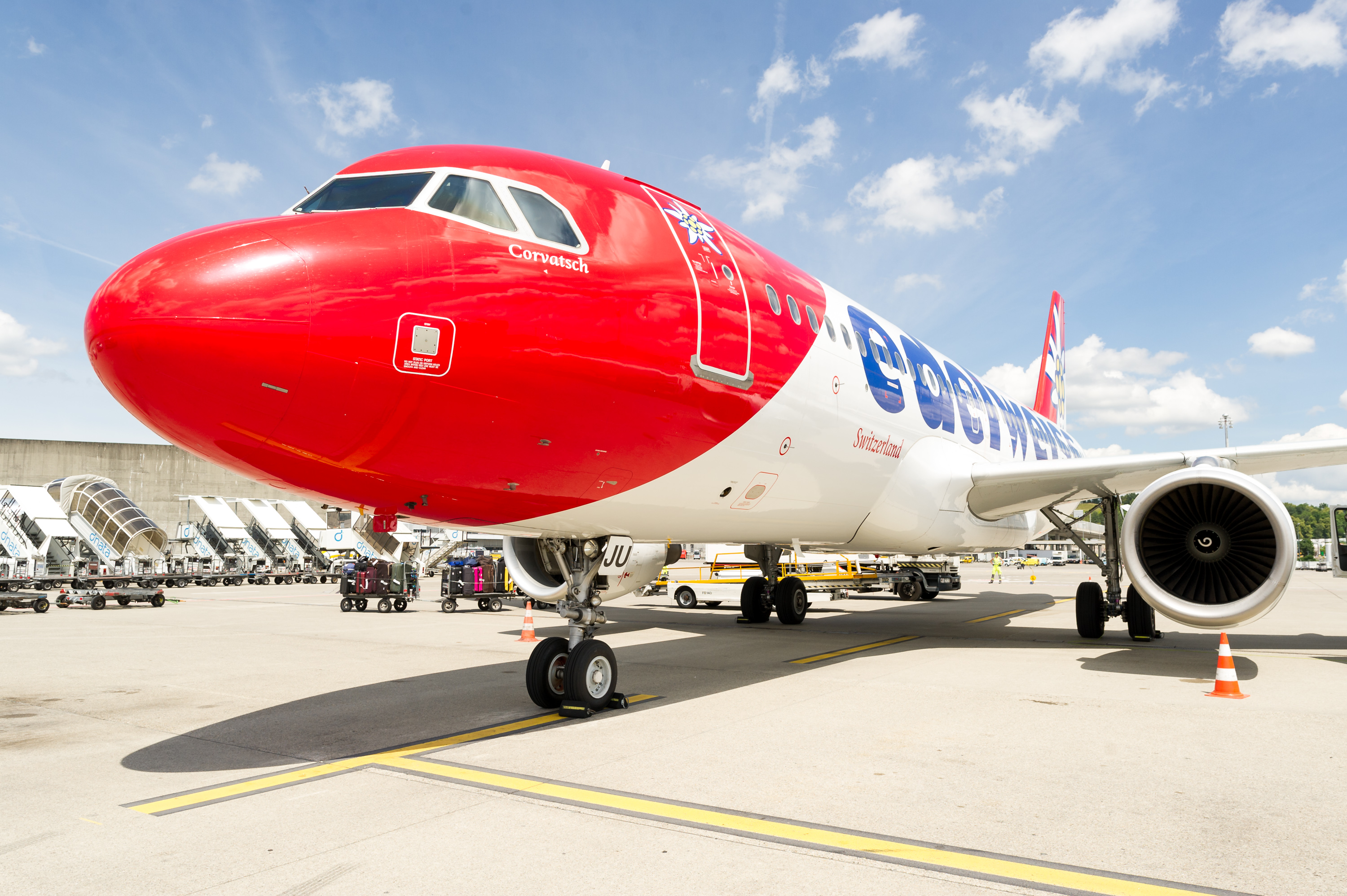 Edelweiss airplane Corvatsch