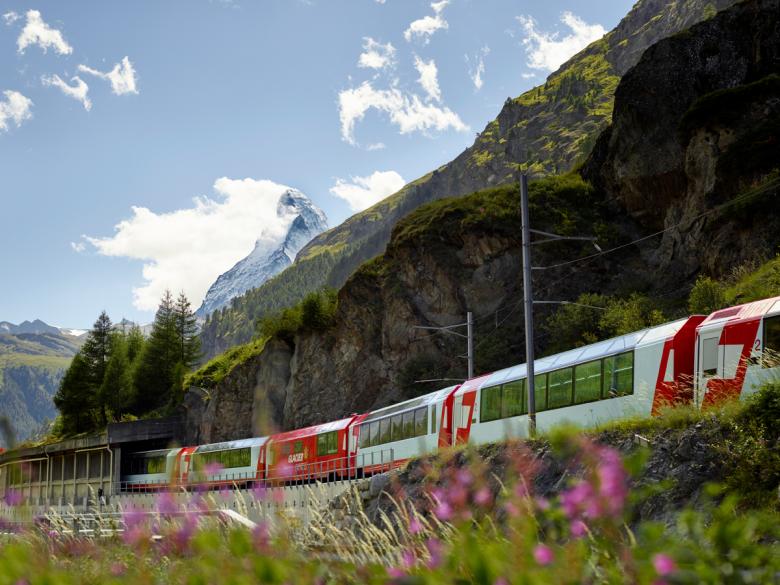 Glacier Express with Matterhorn in Background