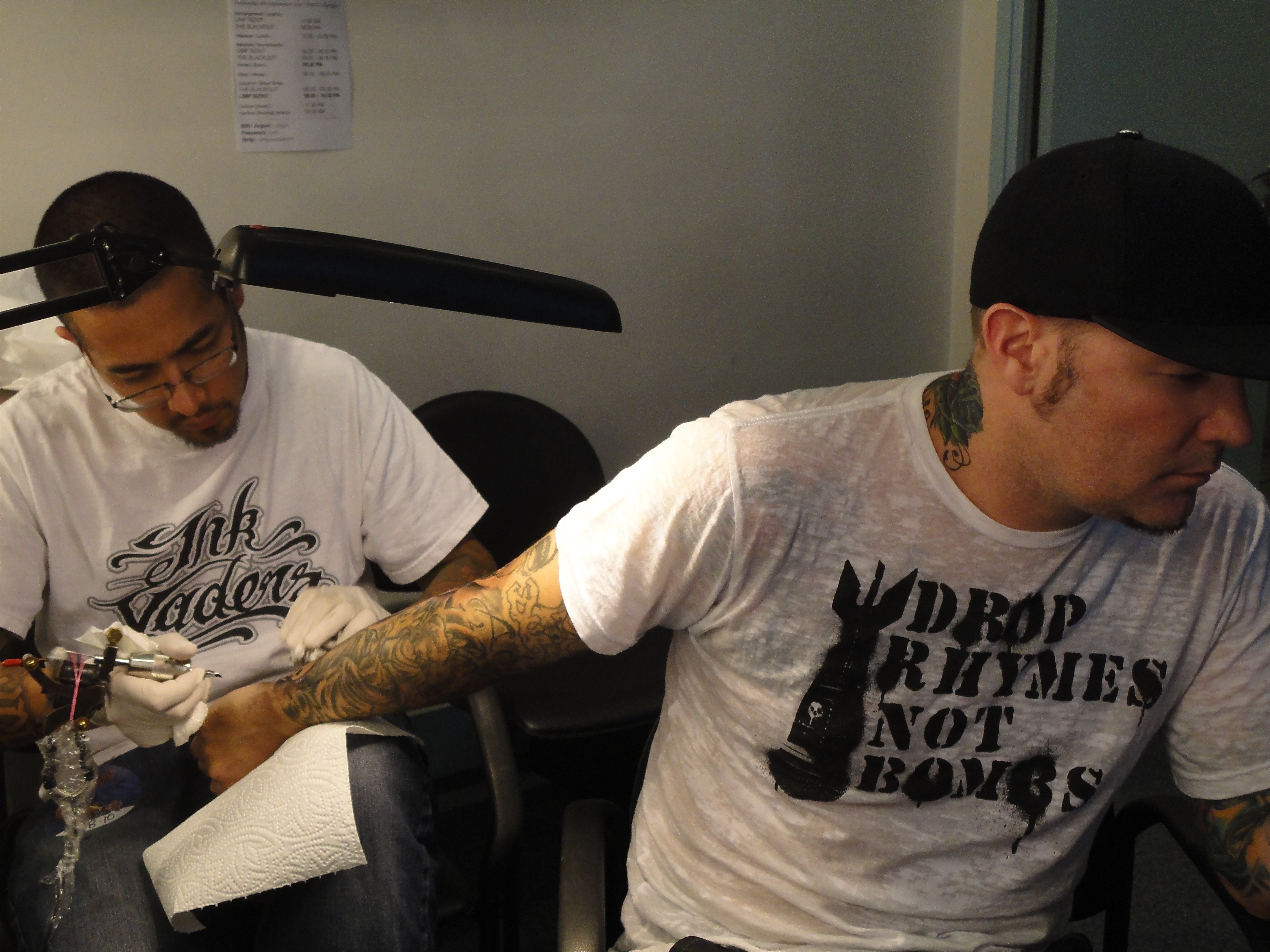 Tattoos by Christian Nguyen on the members of rock band Limp Bizkit