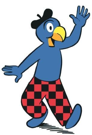 Le dessinateur Robert Lips a créé ce personnage de perroquet bleu en tant que support publicitaire pour les enfants pour le grand magasin Globus en 1932.