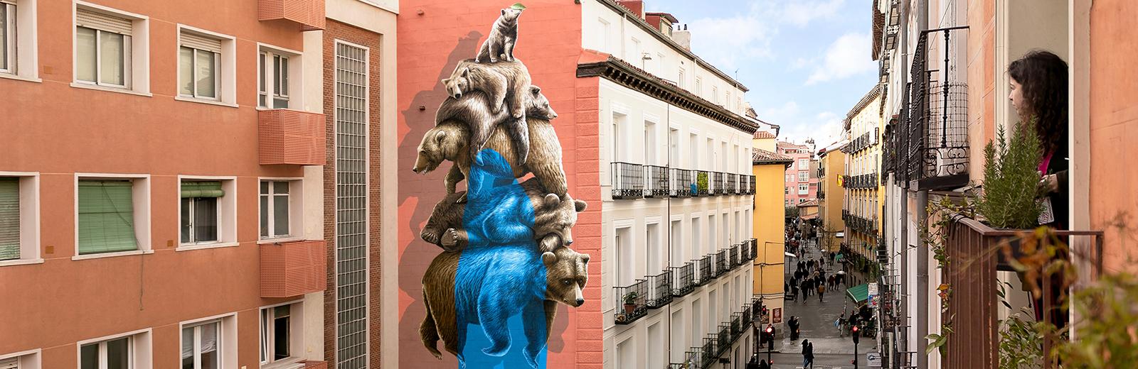 Dal Ticino a Madrid: l’opera “Offset” dei Nevercrew è stata realizzata in occasione della Urvanity 2020 Art Fair. © Nevercrew