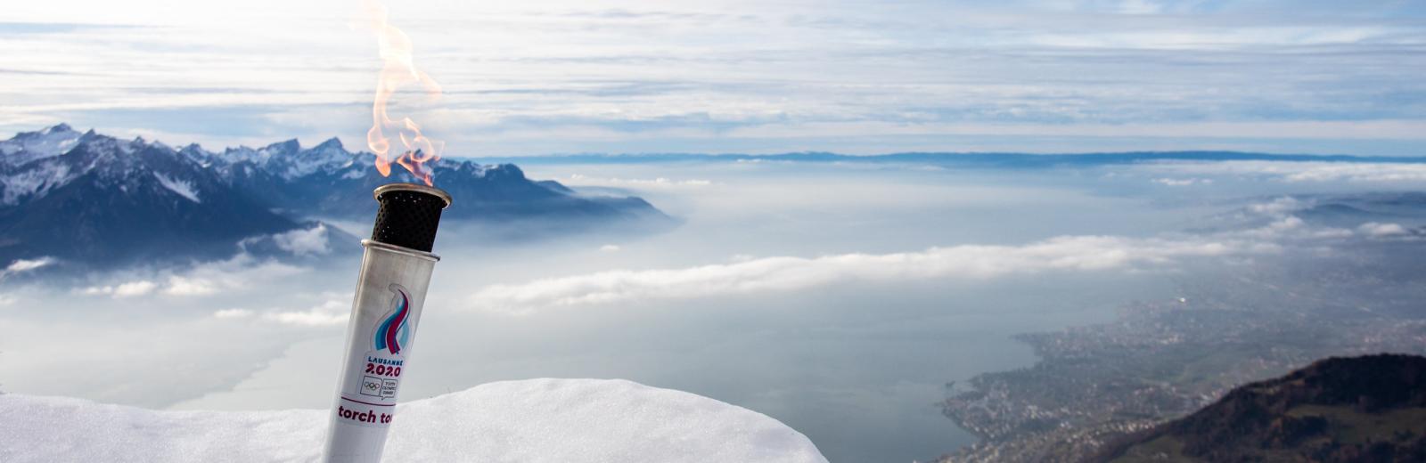 Olympic torch, Rochers de Naye