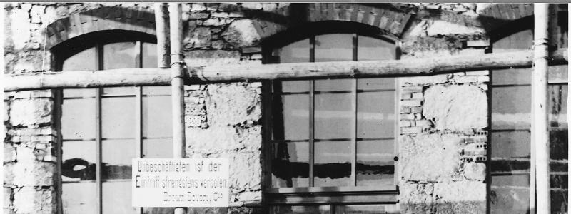 Company founder Walter Boveri  with his wife Victoire (centre) inspect the site of the production workshops under construction. 