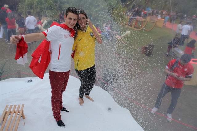 A giant snowball at the House of Switzerland