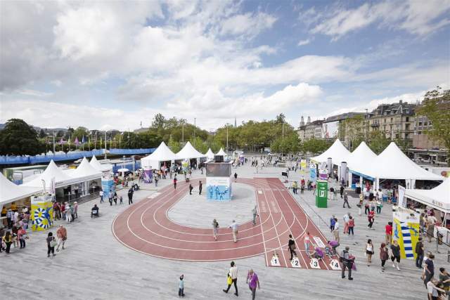 View over Sechseläutenplatz in Zurich