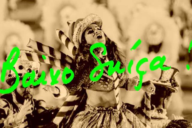 A festive Rio carnival scene recalling the popular Baixo Suíça meeting place, which paved the way for the House of Switzerland during the 2016 Olympic Games.