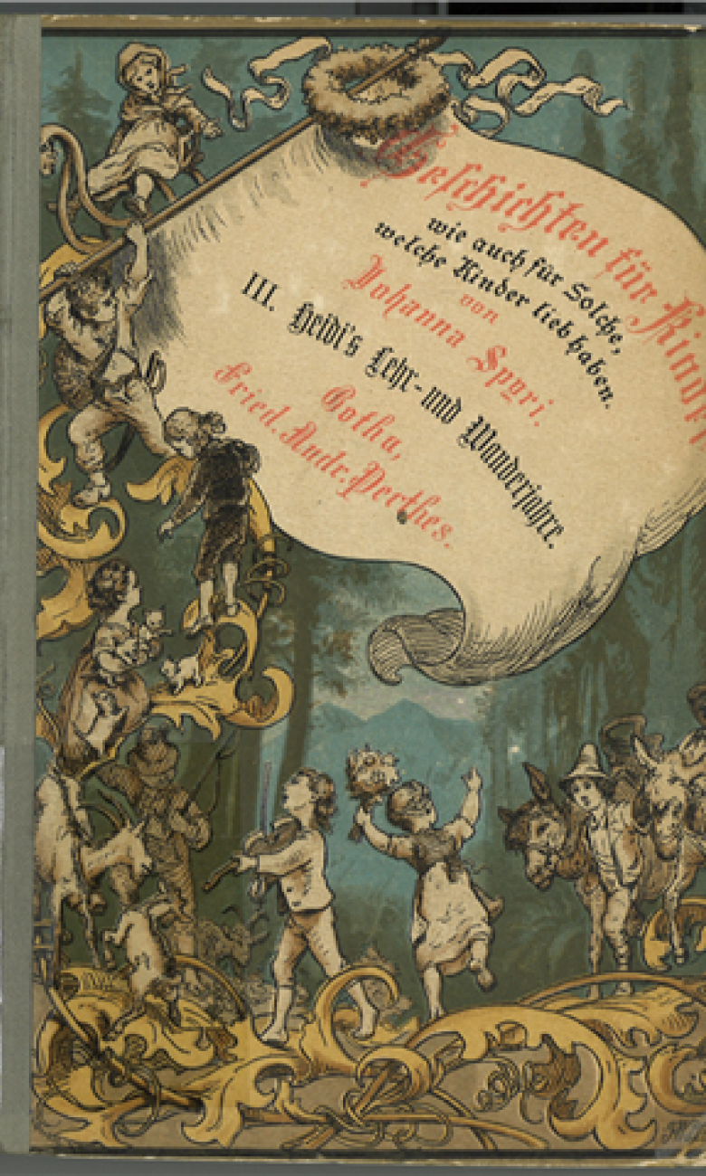 Copertina della terza edizione di «Heidi», del 1881, illustrata da Wilhelm Pfeiffer. © Archivio Johanna Spyri, ISMR, Zurigo