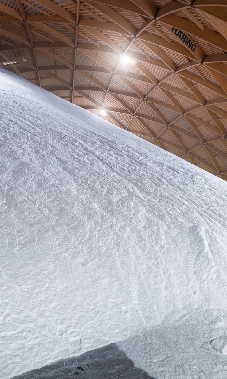Saldome 2, an enormous salt storage dome at the Riburg saltworks, with a capacity of over 100,000 tonnes of de-icing salt