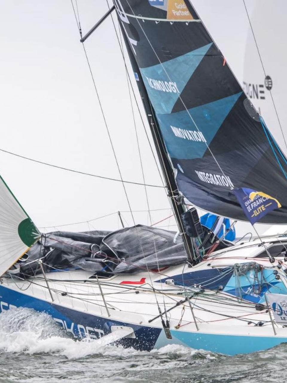 Justine Mettraux aboard Teamwork during the Solitaire du Figaro in 2016