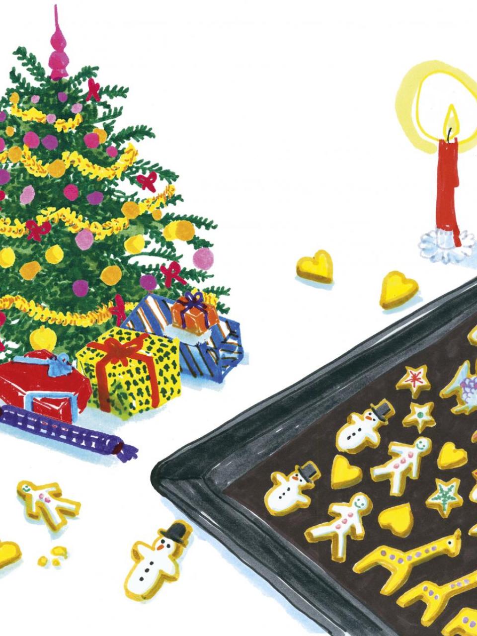 Christmas tree and cookies